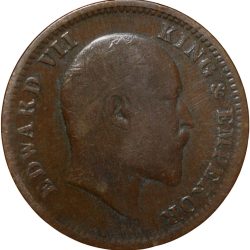 Bronze 1/4 Anna of Edward VII (AD 1906) of Calcutta Mint Scarce