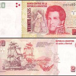 Argentina 20 Pesos World Banknote 2003 ND P355c1 UNC Unique and Rare