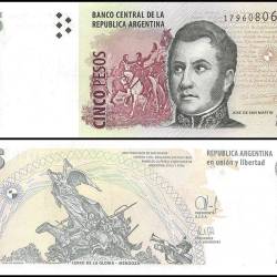 Argentina 5 Pesos Banknote 2003 ND P353b2 UNC Unique and Rare