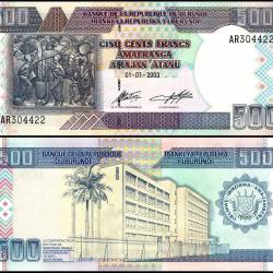 Burundi 500 Francs Banknote 2003 P38c UNC Unique and Rare