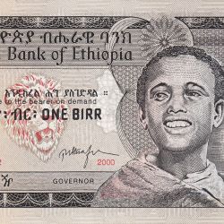 Ethiopia 1 Birr World Banknote 2000 Issue Very Unique and Rare Blue Nile waterfall