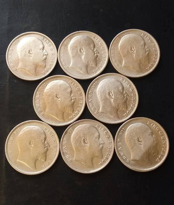 🔥🔥Silver EDVARD COMPLETE YEARS COLLECTION SET BRITISH INDIA 🇮🇳 ALL FULLY SILVER EDWARD years SET 🎉🎉 8 DIFFERENT YEAR 🎉🎉1903/4/5/6/7/8/9/10 EXCELLENT CONDITION Each coin weight 11.5 gm Same and similar piece available - Image 2
