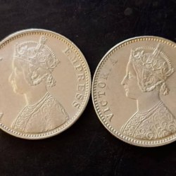 Silver British India Set of two pieces of 2 different year Victoria empress Denominaton 1₹ Year 1900 -1901 Excellent condition Same and similar piece available