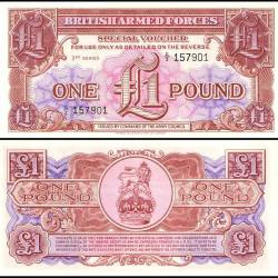 Great Britain British Armed Forces 1 Pound Banknote 1956 ND PM29 UNC