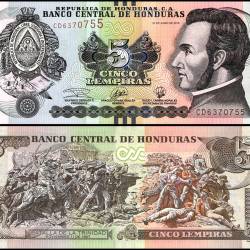 Honduras 5 Lempiras Banknote 2019 P98d UNC Unique and Rare