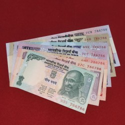 Extremely Rare Super Fancy Set Of 786786 Set of 7 Notes all Gandhi Notes UNC