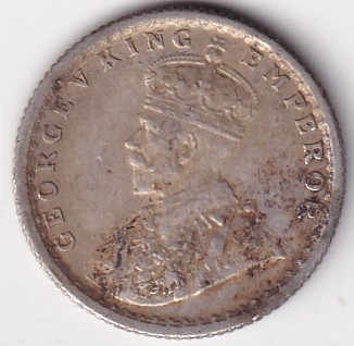 George V 1/4 Rupee 1934 Silver British India Coin - Image 2