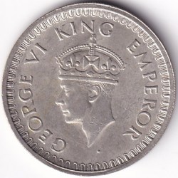 Alternative view of 1942 British India Half Rupee George VI Silver Coin