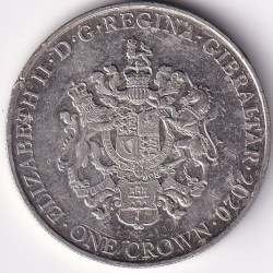 Alternative view of Gibraltar One Crown Copper Nickel Coin #3