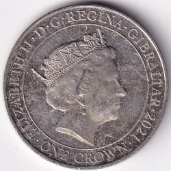 Alternative view of Gibraltar One Crown Copper Nickel Coin #8