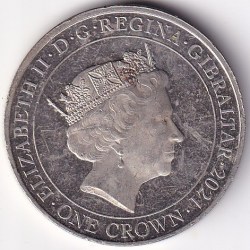 Alternative view of Gibraltar One Crown Copper Nickel Coin #9