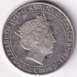 Alternative view of Gibraltar One Crown Copper Nickel Coin #10