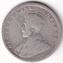 Alternative view of Half Rupee 1925 King George V Silver Calcutta Mint Rare