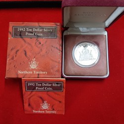 Extremely Rare Coin Elizabeth II 10 Dollars Australian Northern Territory 1992 Year Australian Government Proof Coin