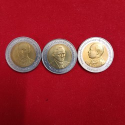 Alternative view of Thailand 10 Bhaat Non Circulation Goodes Coin Shiva Ji Ganesh ji or Krishna Ji 3 Pcs Given Rare Coin