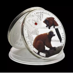 Extremely Rare 1000 KWACH 2014 Rare Endangered Animal Species Red Ruffed Lemur 2014 Republic of Zambia