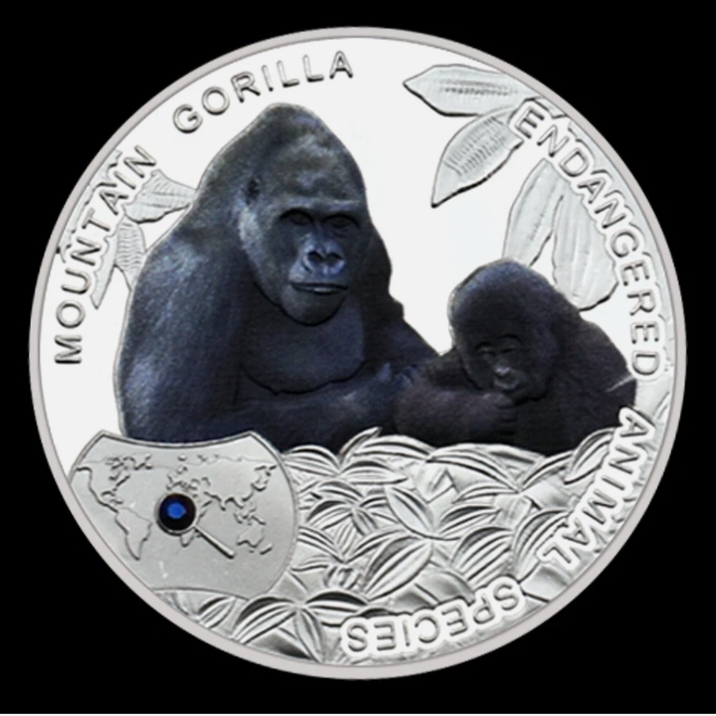 Extremely Rare 1000 KWACH 2014 Year Endangered Rare Animal Species Mountain Gorilla Republic Of Zambia - Image 2
