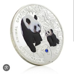 Alternative view of Extremely Rare 1000 KWACH 2014 Year Endangered Animal Species Giant Panda Proof Coin Republic Of Zambia