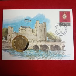 Rare Rare Rare 50 P Eiro Fish Coin Euro Stamp1983 Year Non Circulation Coin IRLAND Munz Briefeaus Welt Bunc Condition