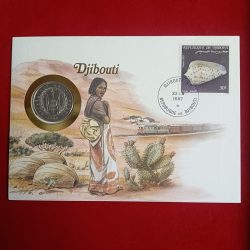 Alternative view of Rare Rare Rare 5 Francs Djibouti Land of France 1986 Bunc Condition Commarative Coin Stamp