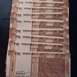 Alternative view of Reserve Bank of India. 10 Rs. Note Ending 786 Condition as image. 10 piece given Same and similar piece available