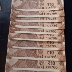 Reserve Bank of India. 10 Rs. Note Ending 786 Condition as image. 10 piece given Same and similar piece available