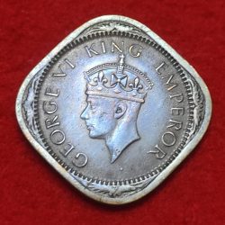 Alternative view of TWO ANNAS GEORGE VI 1944 LAHORE MINT