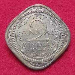 TWO ANNAS GEORGE VI 1944 BOMBAY MINT