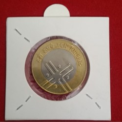 Alternative view of Ten Rs Ex Rare Cross Coin 2005 Noida Mint Ultra Gem Bunc Condition Rare Coin