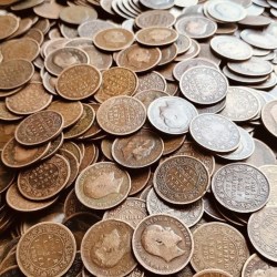 Edward VII One Quarter Anna Bronze Coins 50 Pcs Given Mix Years British of India