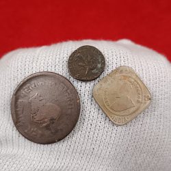 3 Scare Coins Loot 2 Annas 1919 1/2 Indore State or indo Greek coin
