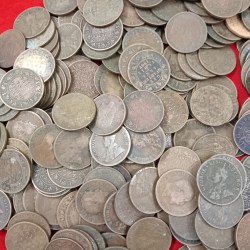 Alternative view of One Quarter Anna Mix George V vi or Edward Coins Mix Years Scare 100 Coins Given British of India