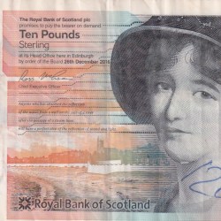 10 Pounds Royal Bank Of Scotland rare Polymer note#B-2
