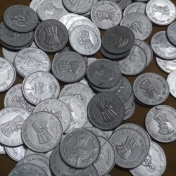 Alternative view of One Rs Commemorative FSS Scare Coins 134 Pcs Given Mix Variety