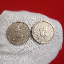 Alternative view of George Vi One Rupee 1947 Year Bombay Mint 2 Pcs Given British of India