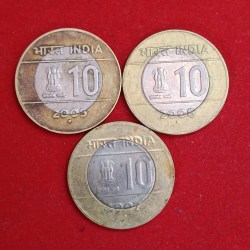 Ten Rs Sign Of Cross Set 2005,2006,2007 Rare Coin Inclue 01