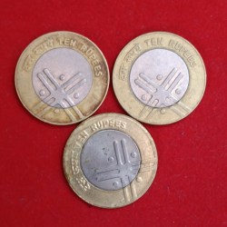 Alternative view of Ten Rs Sign Of Cross Set 2005,2006,2007 Rare Coin Inclue 01