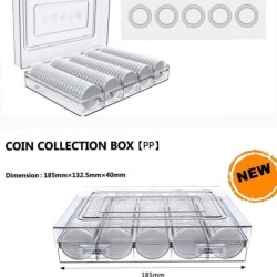 Alternative view of Coin Capsule 30 MM Diameter 100 Coin Capsules Box with White Pad Colour