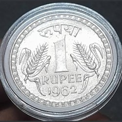 One Rs Rare 1962 Coin Gem Unc Luster Condition Kolkata Mint