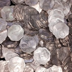 Alternative view of Two Paise Scare Coin 1977 Year Hyderabad Mint Gem Unc Condition 10 Pcs Given