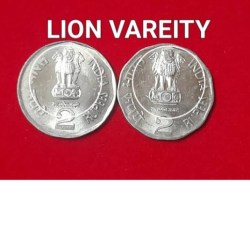 Alternative view of Two Rs Old National Integration 2003 Lion Variety Set Slim Lion Or Fatty Lion Rare Set