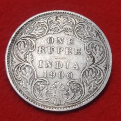 ONE RUPEE SILVER COIN VICTORIA EMPRESS YEAR 1900
