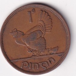 Alternative view of Ireland 1 Pingin 1943 RARE COIN #L-691