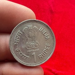 Alternative view of One Rs Rare Coin Jawaharlal Nehru 1989 Noida Mint Extra Fine Condition Rare Coin