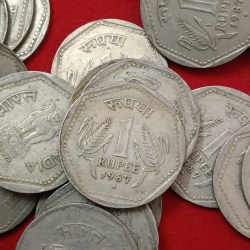 One Rs Scare Coin 1987 Hyderabad Mint 57 Pcs Given Most Demanding Item