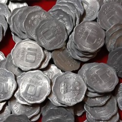 Ten Paise Aluminium Coin Gem Unc Condition 1986 Year Bombay Mint 150 Pcs Given