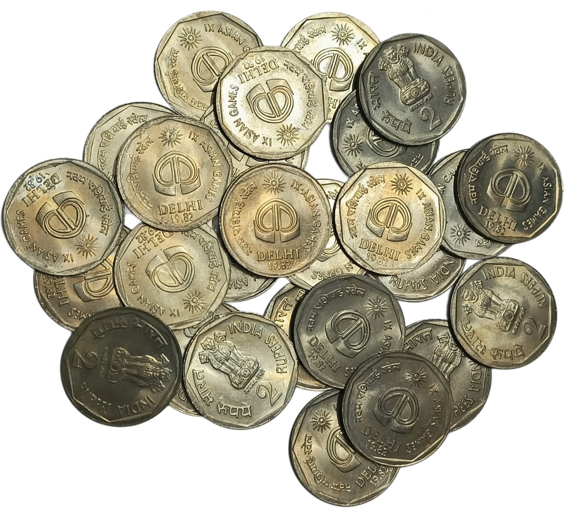 Two Rs Asain Games 1982 Bombay Mint 108 Pcs Given Aunc Condition