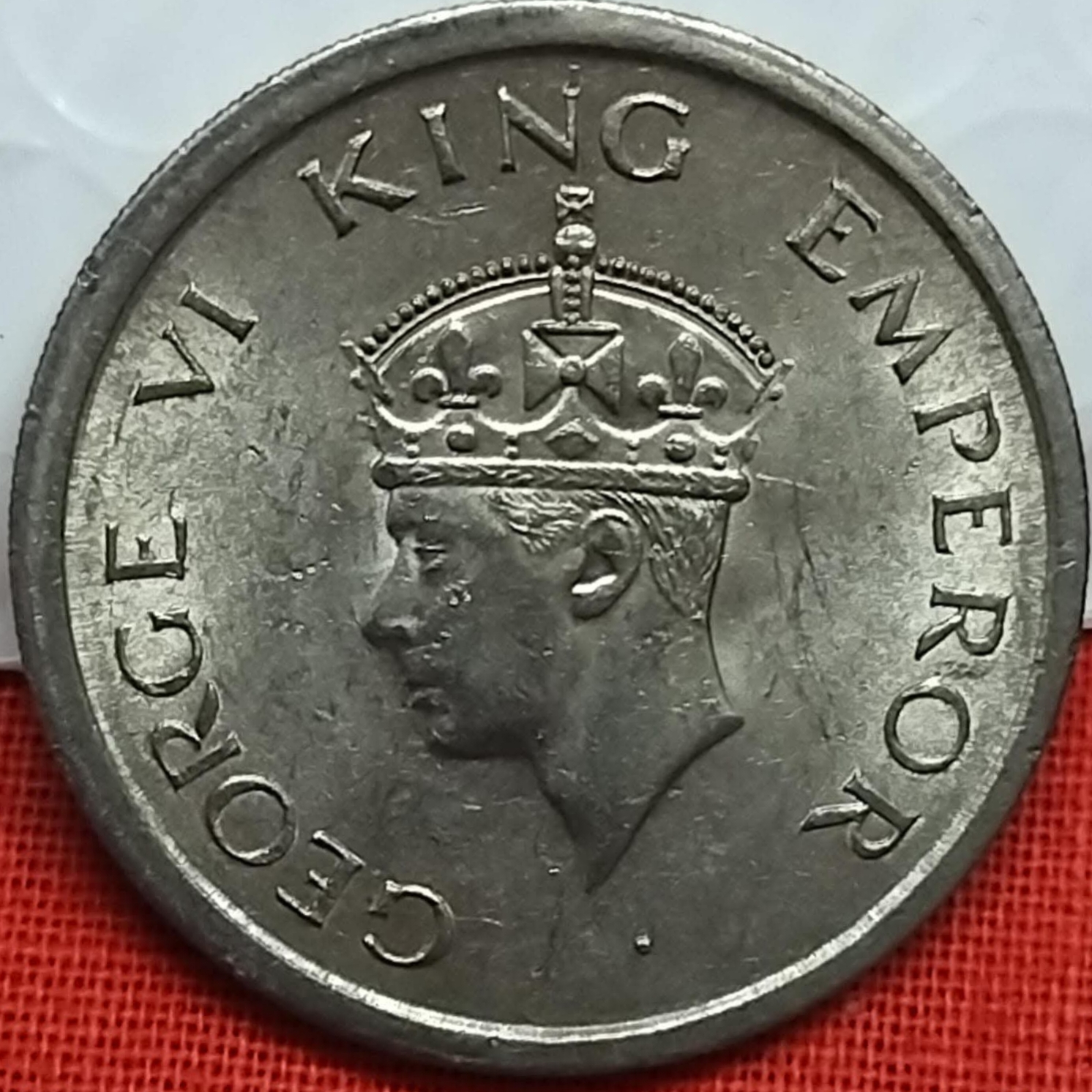 George Vi One Rs Rare Gem Bunc Condition Magnetic Coin Year 1947 One Pcs Given British of India - Image 2