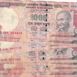 1000 Rupees Pen Mark Note Buyer will Receive Random 1 note