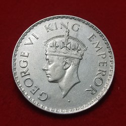 Alternative view of RARE ONE RUPEE COIN SILVER GEORGE VI 1938 BOMBAY MINT